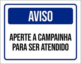 Placa De Sinalização - Aviso Aperte A Campainha 27X35