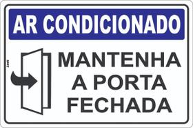 Placa de Sinalização Aviso - Ar Condicionado - Mantenha a Porta Fechada em PS (Poliestireno) Placa de Sinalização Aviso - Ar Condicionado - Mantenha a Porta Fechada em PS (Poliestireno)