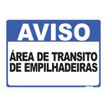 Placa de Sinalização Aviso Área de Trânsito de Empilhadeiras Placa de Sinalização Aviso Área de Trânsito de Empilhadeiras