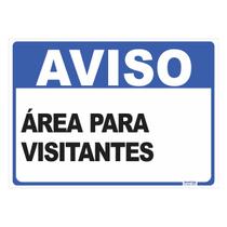 Placa de Sinalização Aviso Área para Visitantes
