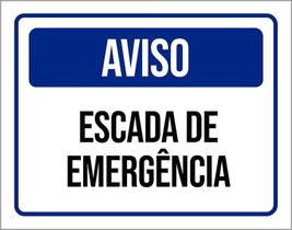 Placa De Sinalização - Aviso Escada De Emergência 36X46