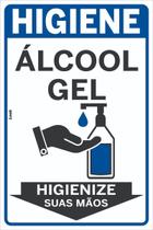 Placa de Sinalização Aviso Higiene Use Alcool em Gel Vertical