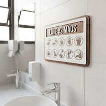 Placa De Sinalização Aviso - Lave as mãos