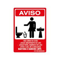 Placa De Sinalização Aviso Mantenha O Banheiro Limpo Feminino 15x20 Qi Comunicação - S-231 Q1a