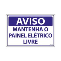 Placa De Sinalização Aviso Mantenha O Painel Elétrico Livre 30x20 Ecom IA - SV5 F9e