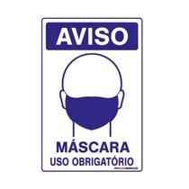Placa De Sinalização Aviso Máscara Uso Obrigatório 20x30 Qi Comunicação - P-37/4 Q1A