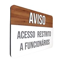 Placa De Sinalização Aviso - MDF 30x21cm