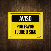 Placa De Sinalização - Aviso Por Favor Toque O Sino 27X35