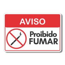 Placa de Sinalização Aviso Proibido Fumar 20x30 cm