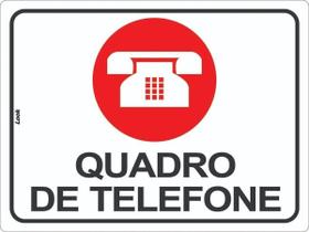 Placa de Sinalização - Aviso: Quadro de Telefone e Painel de Ramais Indicação de Ligação