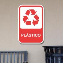 Placa de Sinalização Aviso Reciclagem Plástico 20x13 cm