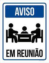 Placa De Sinalização Aviso Sala Em Reunião 18X23