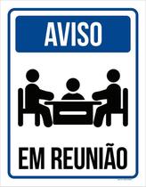 Placa De Sinalização Aviso Sala Em Reunião 27X35