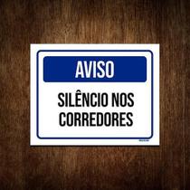 Placa De Sinalização - Aviso Silêncio Nos Corredores 36X46