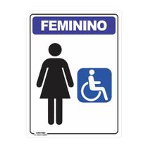 Placa de Sinalização Banheiro Feminino Acessível PCD 2 - Império da Impressão
