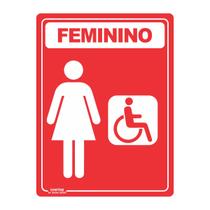 Placa de Sinalização Banheiro Feminino Acessível PCD Placa de Sinalização Banheiro Feminino Acessível PCD