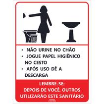 Placa de Sinalização Banheiro Feminino com Regras de Uso