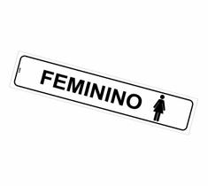 Placa de Sinalização Banheiro Feminino Mulher - Para Porta - 5x25 cm - Autoadesiva em PS (Poliestireno)