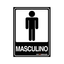 Placa De Sinalização Banheiro Masculino 15x20 Qi Comunicação - A-466 Q1a