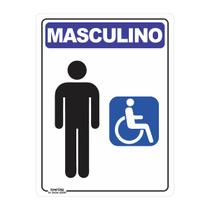 Placa de Sinalização Banheiro Masculino Acessível PCD 2 Placa de Sinalização Banheiro Masculino Acessível PCD 2