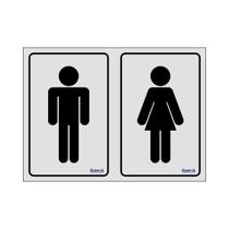 Placa De Sinalização Banheiro Masculino / Feminino 20x15 Ecom IA - B-567 F9e Placa De Sinalização Banheiro Masculino / Feminino 20x15 Ecom IA - B-567 F9e