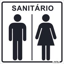 Placa de Sinalização Banheiro Sanitário Unissex Homem Mulher - Império da Impressão