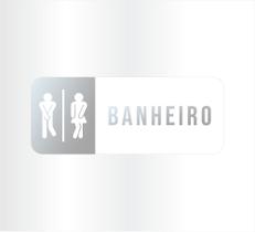 Placa de sinalização Banheiro Unissex divertidos em acrílico espelhado