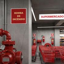 Placa de Sinalização BI Bomba de Incêndio Fotoluminescente 20x20cm Placa de Sinalização BI Bomba de Incêndio Fotoluminescente 20x20cm