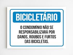Placa de sinalização bicicletário condominios aviso A4 20X29