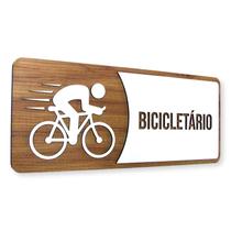 Placa De Sinalização Bicicletário - MDF 30x13cm