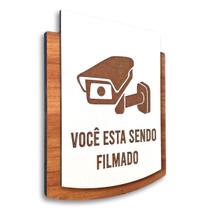 Placa De Sinalização Câmera de Segurança - MDF 15x13cm