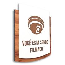 Placa De Sinalização Câmera de Segurança - MDF 15x13cm