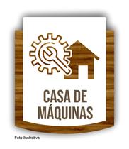Placa De Sinalização Casa de Máquinas - MDF 15x13cm