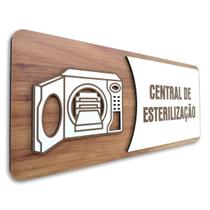 Placa De Sinalização Central de Esterilização - MDF 30x13cm