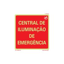Placa de Sinalização Central De Iluminação De Emergência 20 x 20 cm - Indika