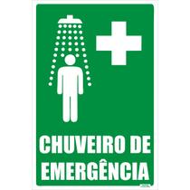 Placa de Sinalização Chuveiro de Emergência