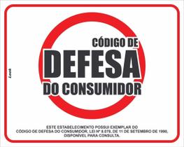 Placa de Sinalização - Código de Proteção e Defesa do Consumidor Lei CDC Direitos do Consumidor