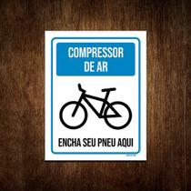 Placa De Sinalização - Compressor De Ar Encheu Pneu 36x46 - Sinalizo