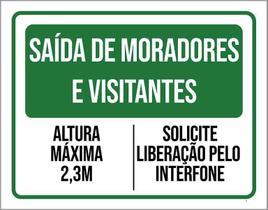 Placa De Sinalização - Condomínio Saída Moradores 36X46