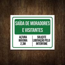Placa De Sinalização - Condomínio Saída Moradores 36X46 Placa De Sinalização - Condomínio Saída Moradores 36X46