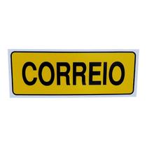 Placa de Sinalização CORREIO 7 X20 CM AMARELO