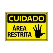 Placa De Sinalização Cuidado Área Restrita 30x20 Ecom IA - SC14 F9e