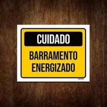 Placa De Sinalização - Cuidado Barramento Energizado 36X46