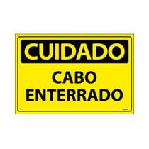 Placa De Sinalização Cuidado Cabo Enterrado 30x20 Ecom IA - SC66 F9e