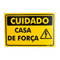 Placa de Sinalização CUIDADO CASA DE FORÇA PS423 ENCARTALE