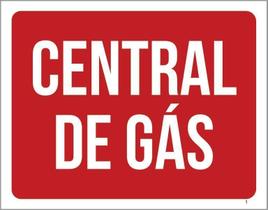 Placa De Sinalização - Cuidado Central De Gás 18X23