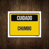 Placa De Sinalização - Cuidado Chumbo 27X35 Placa De Sinalização - Cuidado Chumbo 27X35