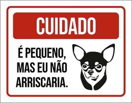 Placa De Sinalização - Cuidado Com Cão Pequeno 18X23