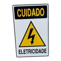 Placa DE Sinalização CUIDADO ELETRICIDADE 20 X 30 CM