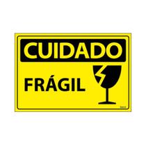 Placa De Sinalização Cuidado Frágil 30x20 Ecom IA - SC121 F9e